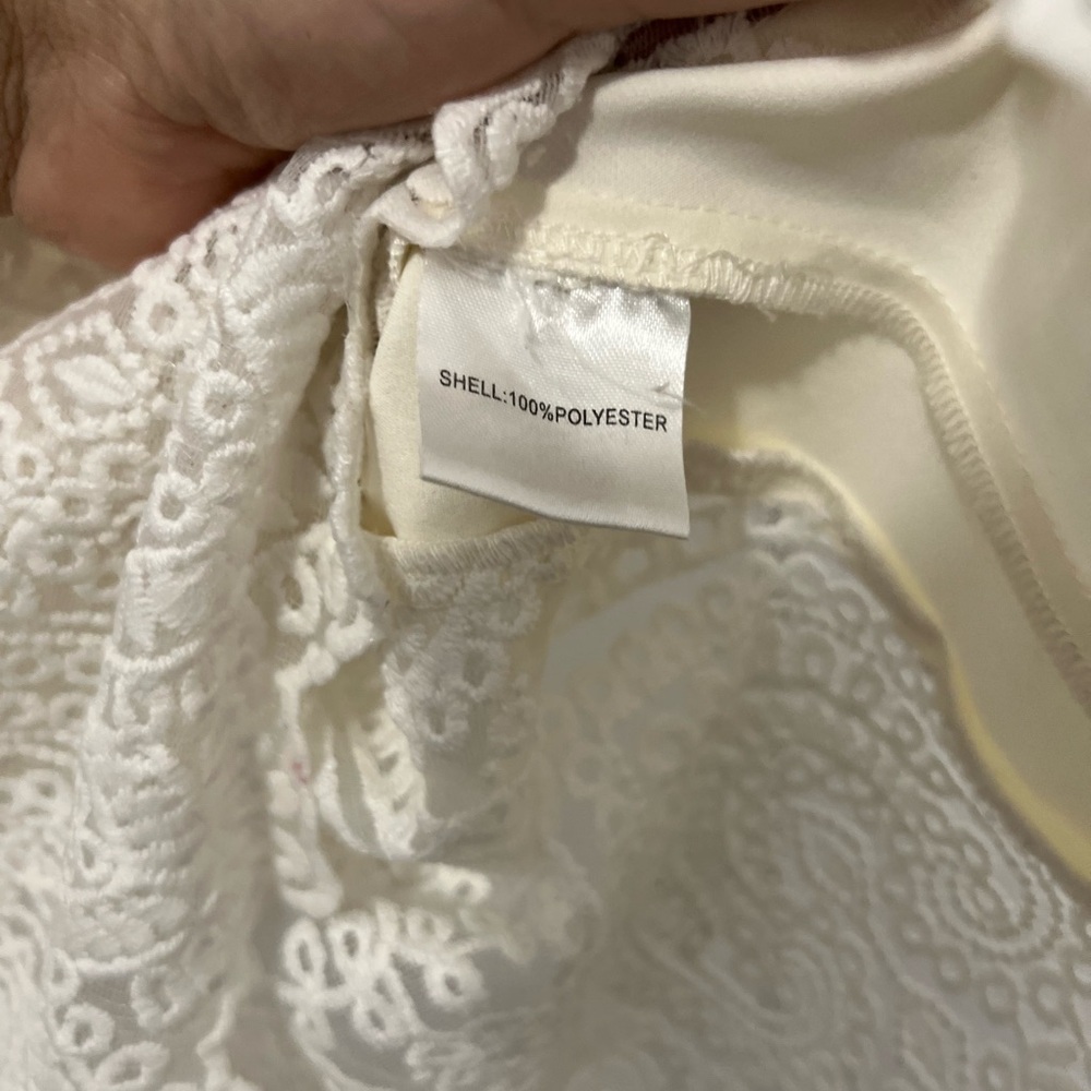 WHY DRESS Elegant cream Lace Women's Top XXL - Picture 5 of 6